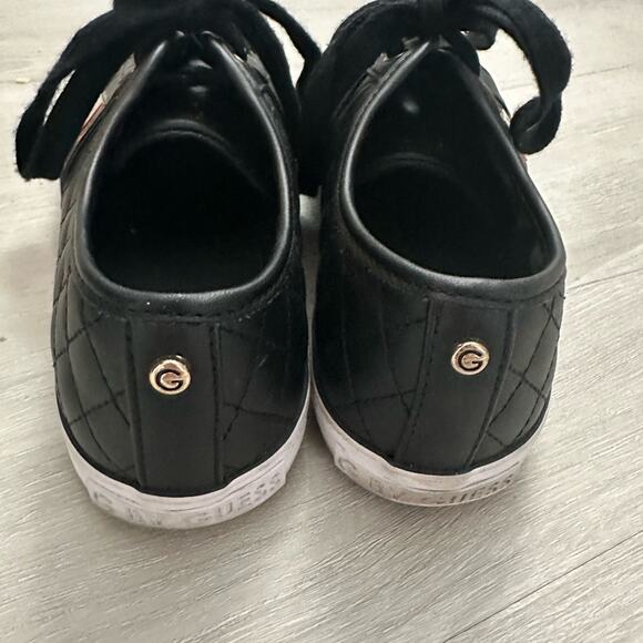 G by Guess Womens Quilted Leather Sneakers Size 8 1/2 Black Lace Up - Picture 7 of 7